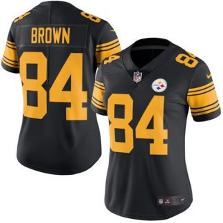 cheap nike nfl jerseys paypal Women\'s Pittsburgh Steelers #84 Antonio Brown Black Stitched Limited Rush Jersey chinese basketball jerseys